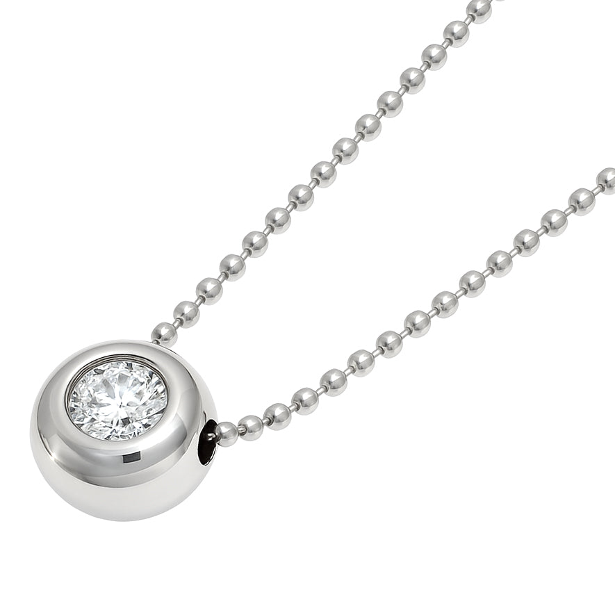 Collana con ciondolo - 18 carati Oro bianco - 0.07ct. tw. Diamante (Naturale)