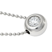 Collana con ciondolo - 18 carati Oro bianco - 0.07ct. tw. Diamante (Naturale)