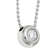 Collana con ciondolo - 18 carati Oro bianco - 0.07ct. tw. Diamante (Naturale)