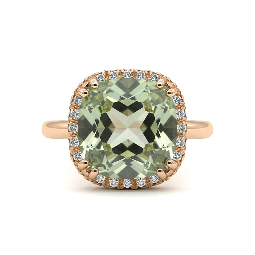 Anello - 18 carati Oro giallo - 3.78ct. tw. Quarzo - Diamante