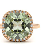 Anello - 18 carati Oro giallo - 3.78ct. tw. Quarzo - Diamante