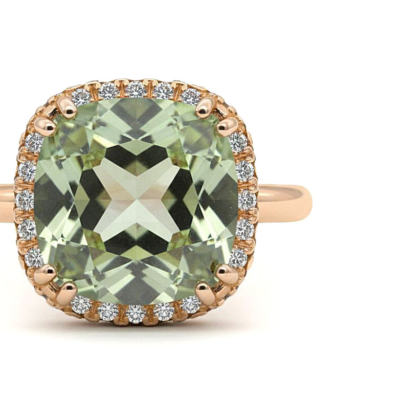 Anello - 18 carati Oro giallo - 3.78ct. tw. Quarzo - Diamante