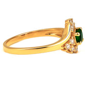 Anello - 18 carati Oro giallo - 0.65ct. tw. Smeraldo - Diamante