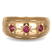 Anello - 18 carati Oro giallo - 0.15ct. tw. Rubino