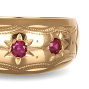 Anello - 18 carati Oro giallo - 0.15ct. tw. Rubino