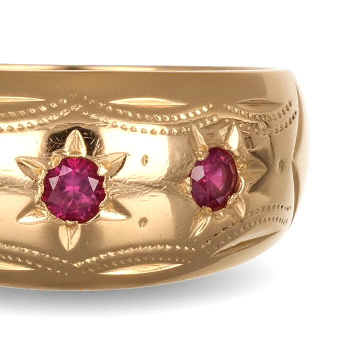 Anello - 18 carati Oro giallo - 0.15ct. tw. Rubino