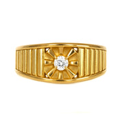 Anello - 18 carati Oro giallo - 0.06ct. tw. Diamante (Naturale)