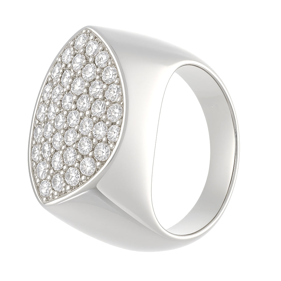 Anello - 18 carati Oro bianco - 0.74ct. tw. Diamante (Naturale)