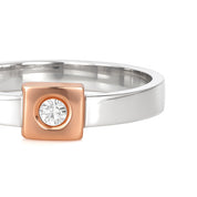 Anello in Oro Bianco ,Oro Rosa 18 carati - zircone