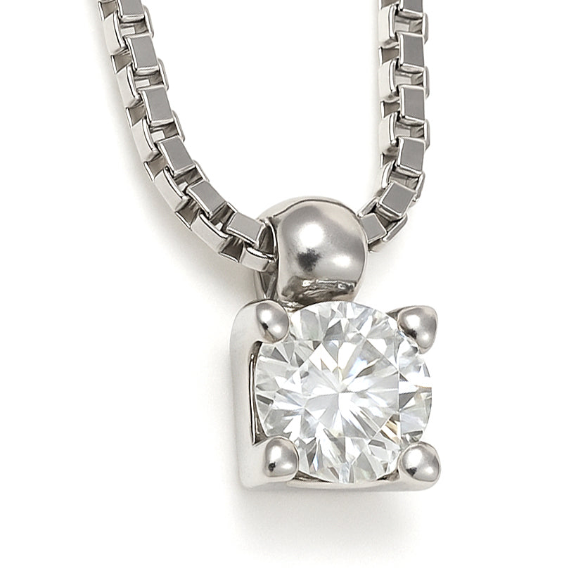 Collana con ciondolo - 18 carati Oro bianco - 0.12ct. tw. Diamante (Naturale)