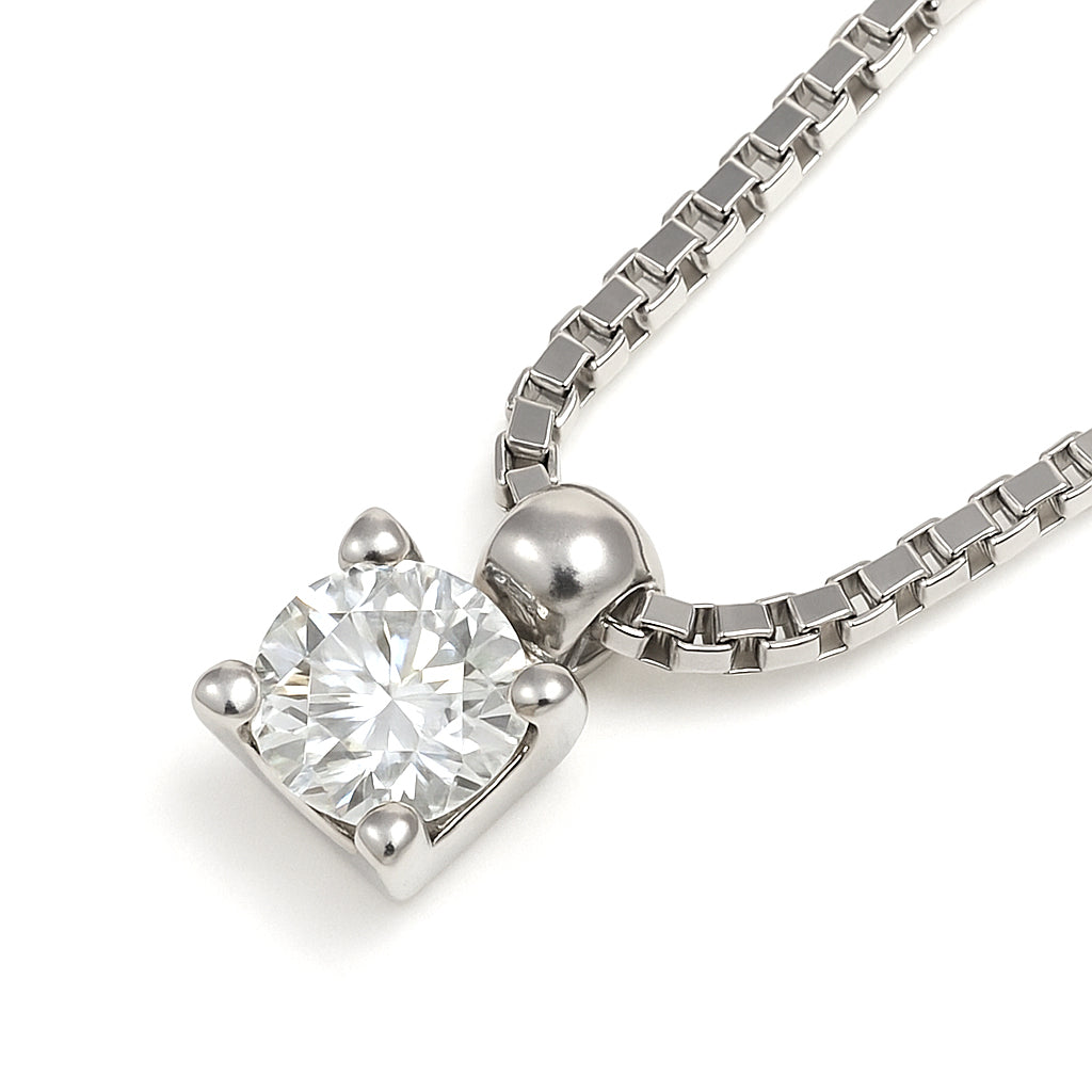 Collana con ciondolo - 18 carati Oro bianco - 0.12ct. tw. Diamante (Naturale)