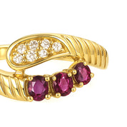 Anello - 18 carati Oro giallo - 0.45ct. tw. Rubino - Diamante
