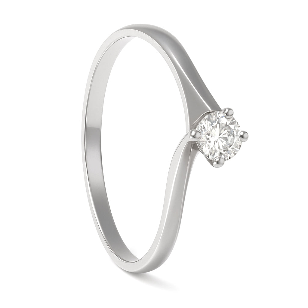 Anello in Oro bianco 18 carati-Diamante