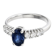 Anello - 18 carati Oro bianco - 1.53ct. tw. Zaffiro - Diamante