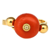 Anello - 18 carati Oro giallo Corallo