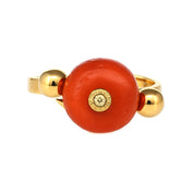 Anello - 18 carati Oro giallo Corallo