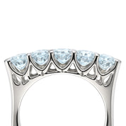 Anello - 18 carati Oro bianco - 5.00ct. tw. Acquamarina