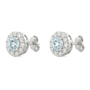 Orecchini - 18 carati Oro bianco - 1.90ct. tw. Acquamarina - Diamante