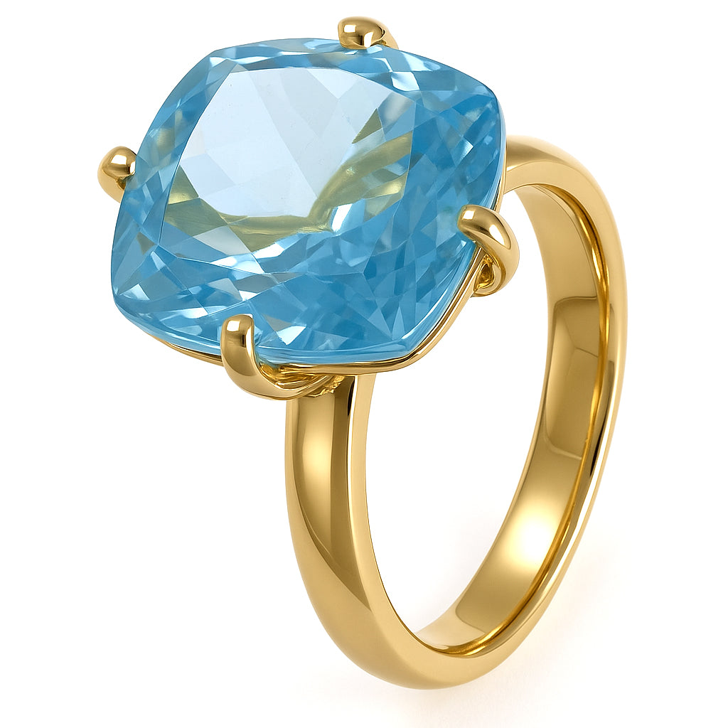 Anello - 18 carati Oro giallo - 12.00ct. tw. Topazio