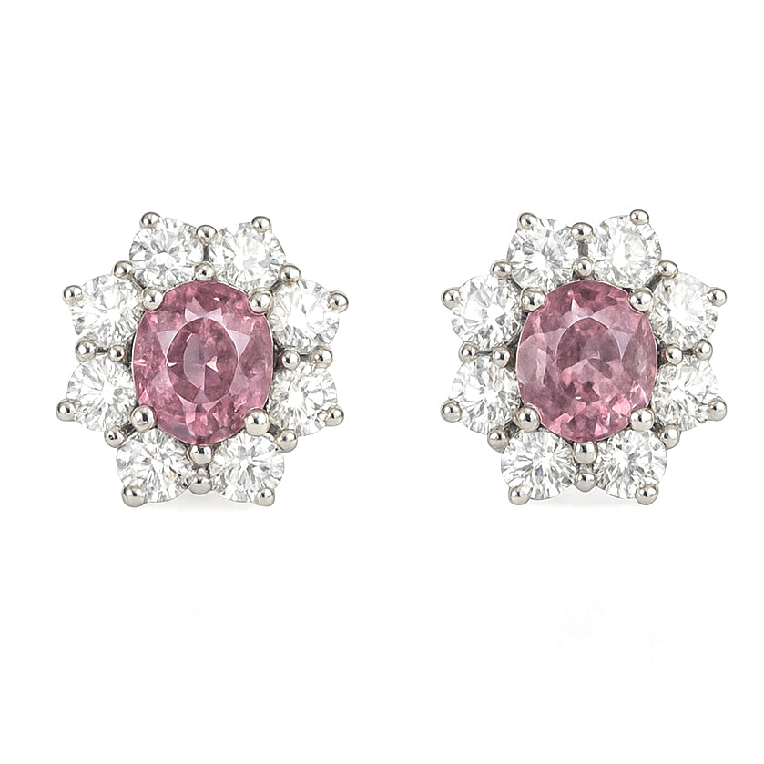 Orecchini - 18 carati Oro bianco - 1.72ct. tw. Zaffiro - Diamante