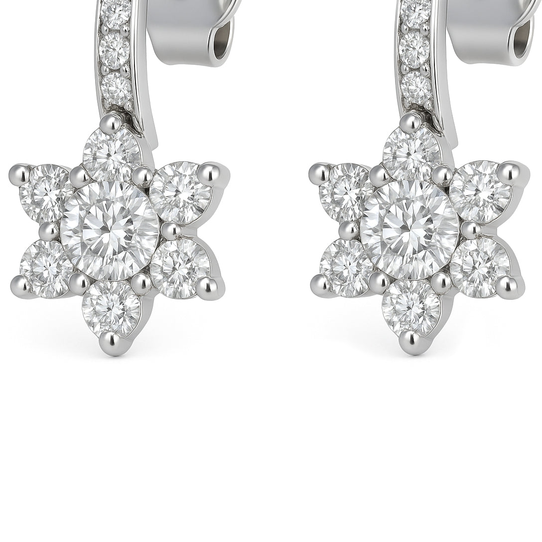 Orecchini - 18 carati Oro bianco - 0.72ct. tw. Diamante (Naturale)