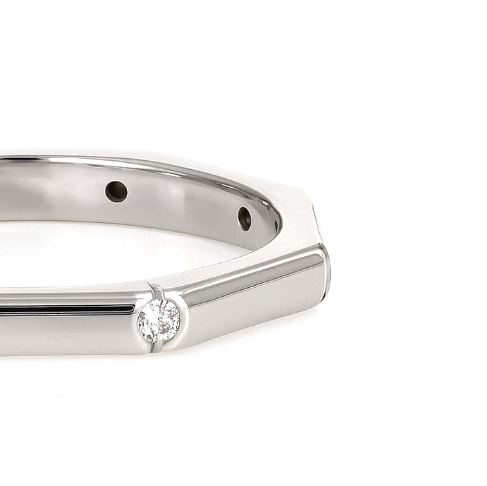 Anello - 18 carati Oro bianco - 0.12ct. tw. Diamante (Naturale)