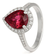 Anello - 18 carati Oro bianco - 2.48ct. tw. Tormalina - Diamante