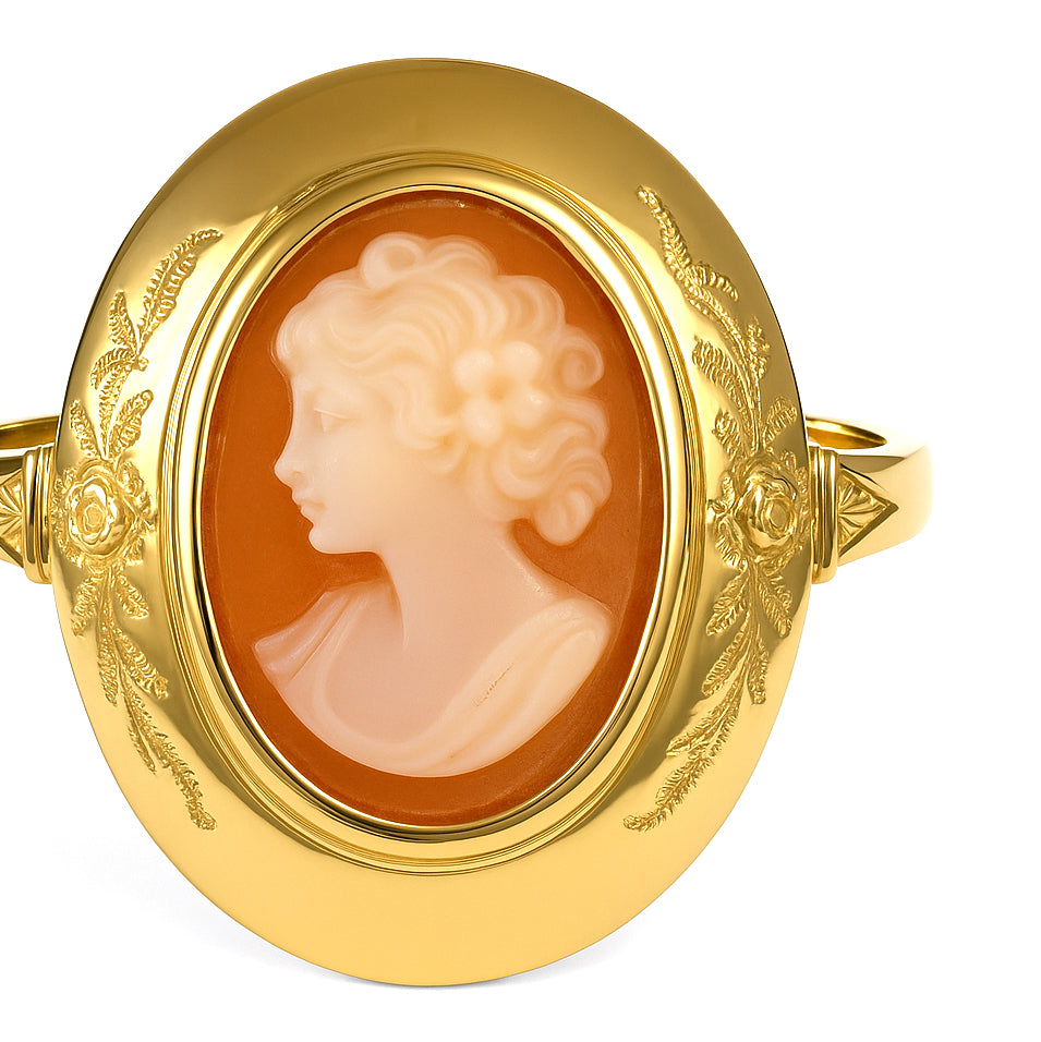 Anello - 18 carati Oro giallo, conchiglia