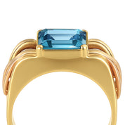 Anello - 18 carati Oro bianco, Oro giallo - 3.35ct. tw. Topazio