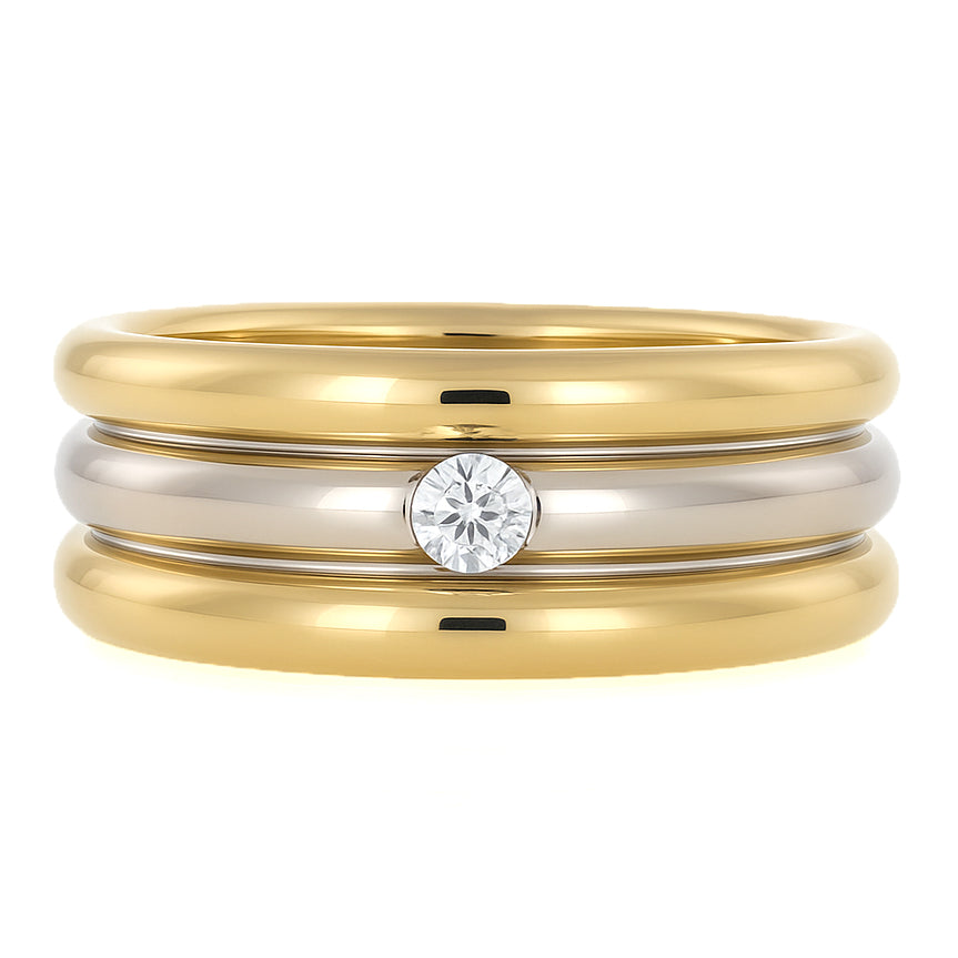 Anello - 18 carati Oro giallo - 0.10ct. tw. Diamante (Naturale)