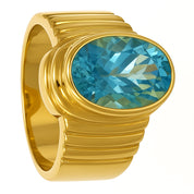 Anello - 18 carati Oro giallo - 5.00ct. tw. Topazio