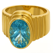Anello - 18 carati Oro giallo - 5.00ct. tw. Topazio