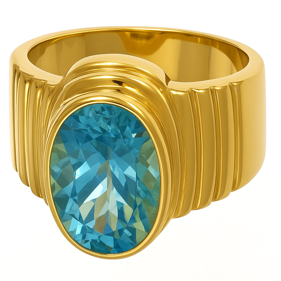 Anello - 18 carati Oro giallo - 5.00ct. tw. Topazio