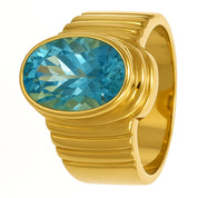 Anello - 18 carati Oro giallo - 5.00ct. tw. Topazio