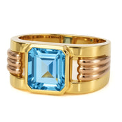 Anello - 18 carati Oro bianco, Oro giallo - 3.35ct. tw. Topazio