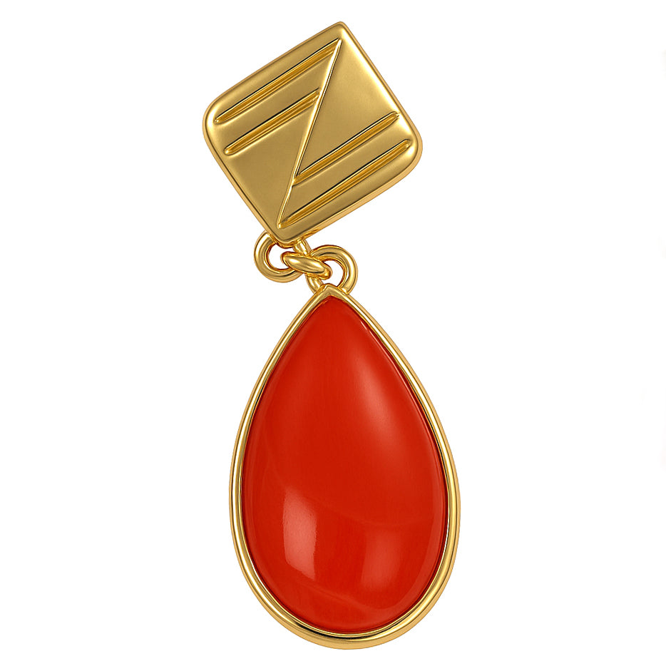 Orecchini - 18 carati Oro giallo - Corallo