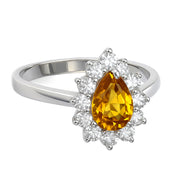 Anello - 18 carati Oro bianco - 1.99ct. tw. Zaffiro - Diamante