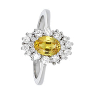 Anello - 18 carati Oro bianco - 1.46ct. tw. Tormalina - Diamante