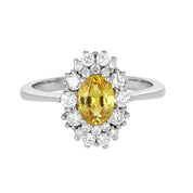 Anello - 18 carati Oro bianco - 1.46ct. tw. Tormalina - Diamante