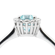 Anello - 18 carati Oro bianco - 0.41ct. tw. Acquamarina - Diamante