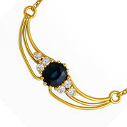 Collana con ciondolo - 18 carati Oro bianco - 0.75ct. tw. Zaffiro - Diamante