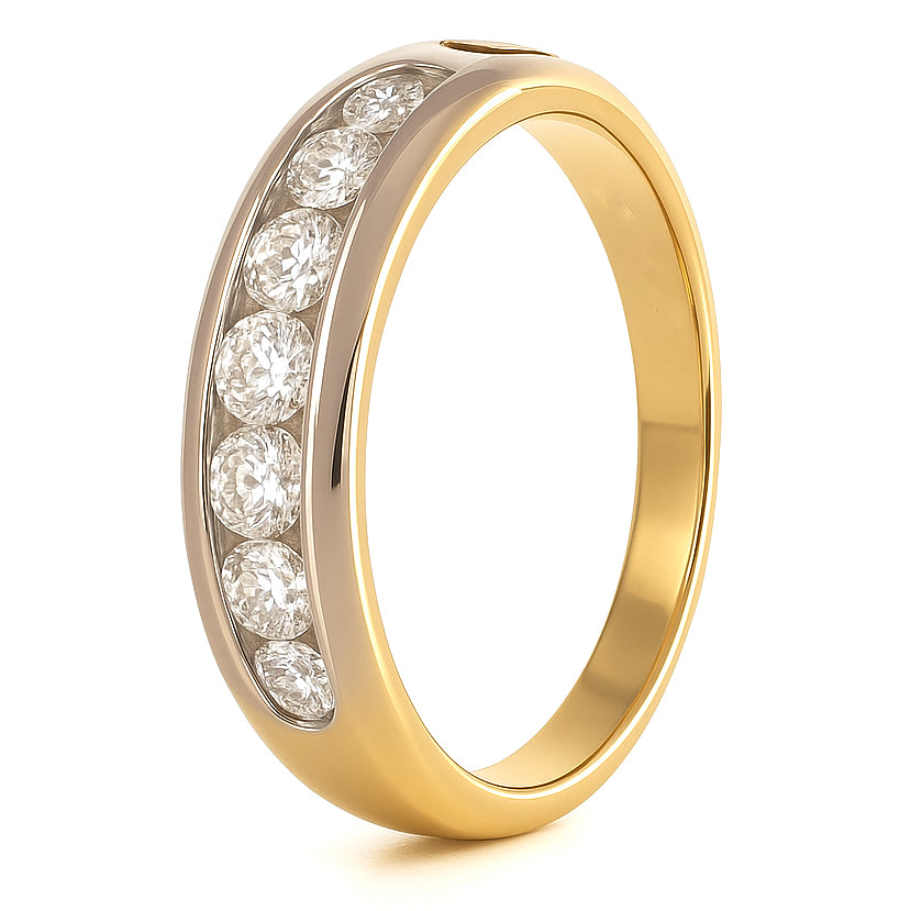 Anello - 18 carati Oro bianco, Oro giallo - 0.62ct. tw. Diamante (Naturale)