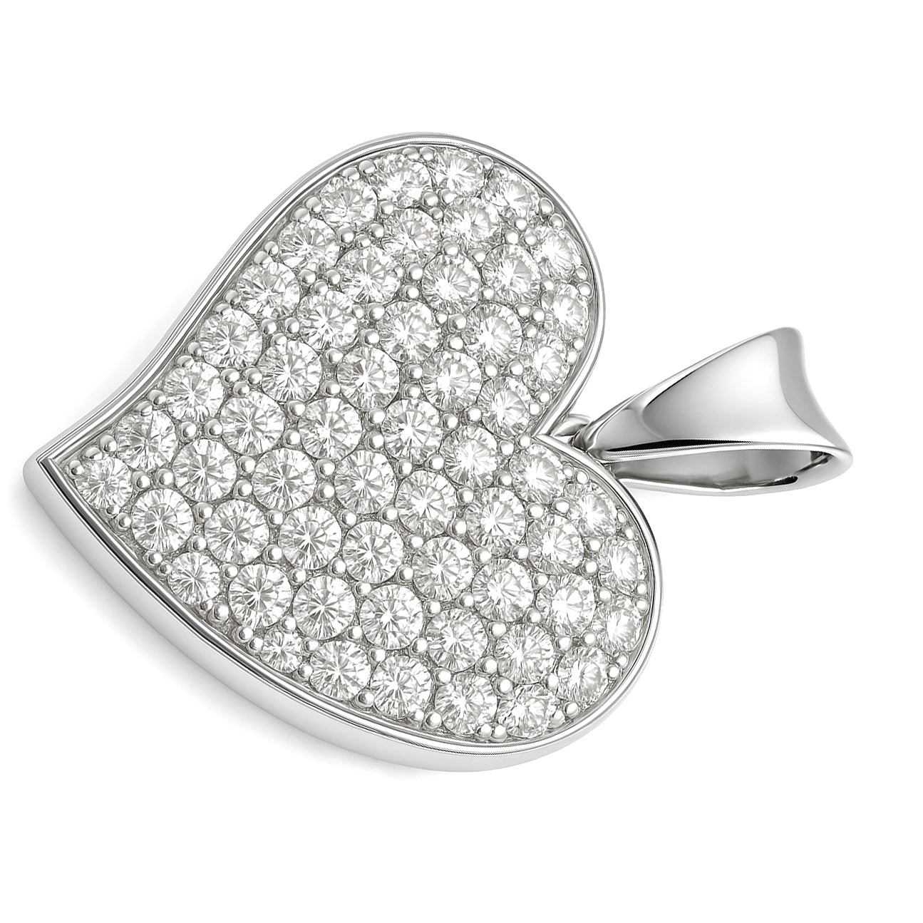 Ciondolo - 18 carati Oro bianco - 1.62ct. tw. Diamante (Naturale)