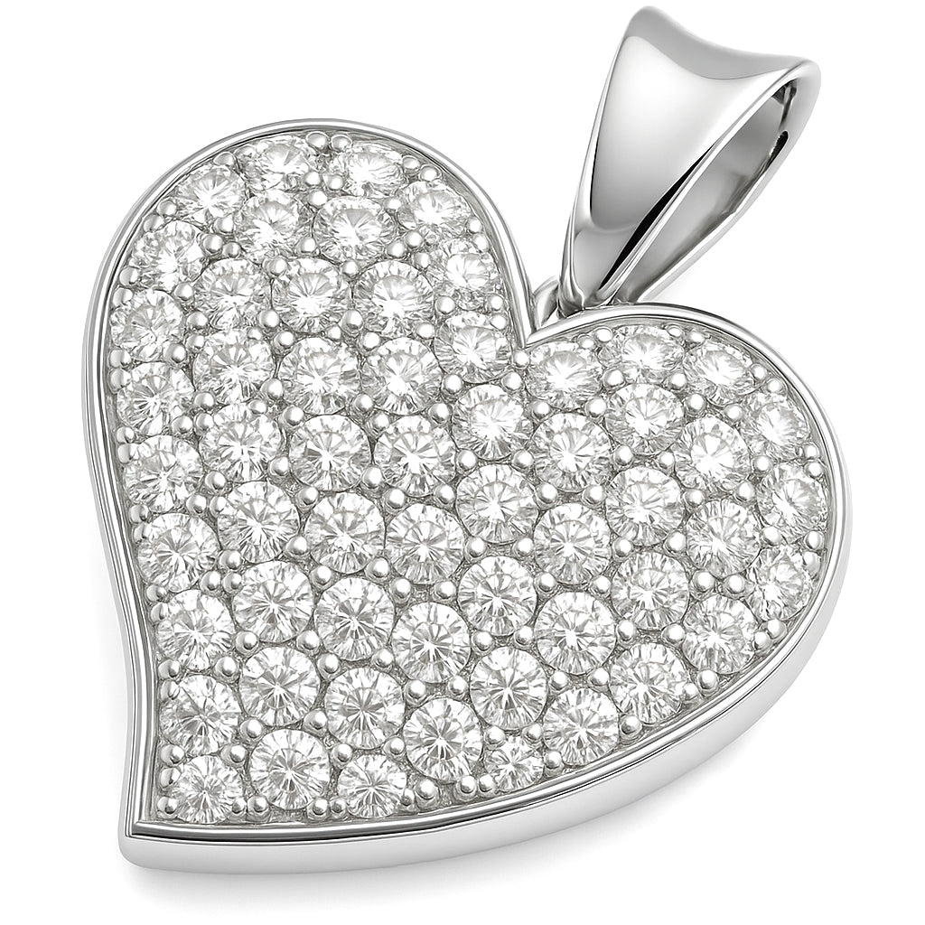 Ciondolo - 18 carati Oro bianco - 1.62ct. tw. Diamante (Naturale)