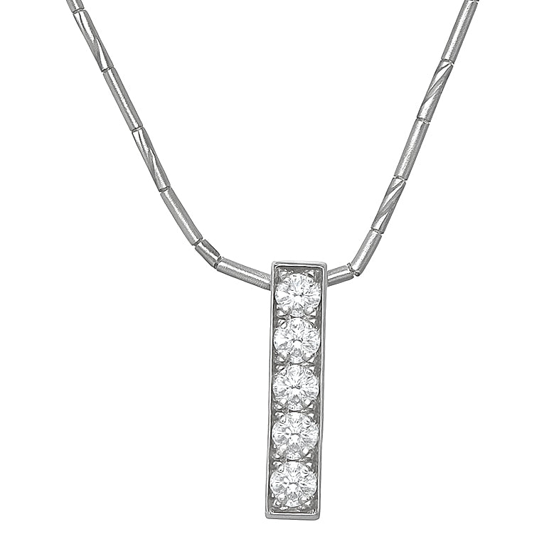 Collana con ciondolo - 18 carati Oro bianco - 0.55ct. tw. Diamante (Naturale)