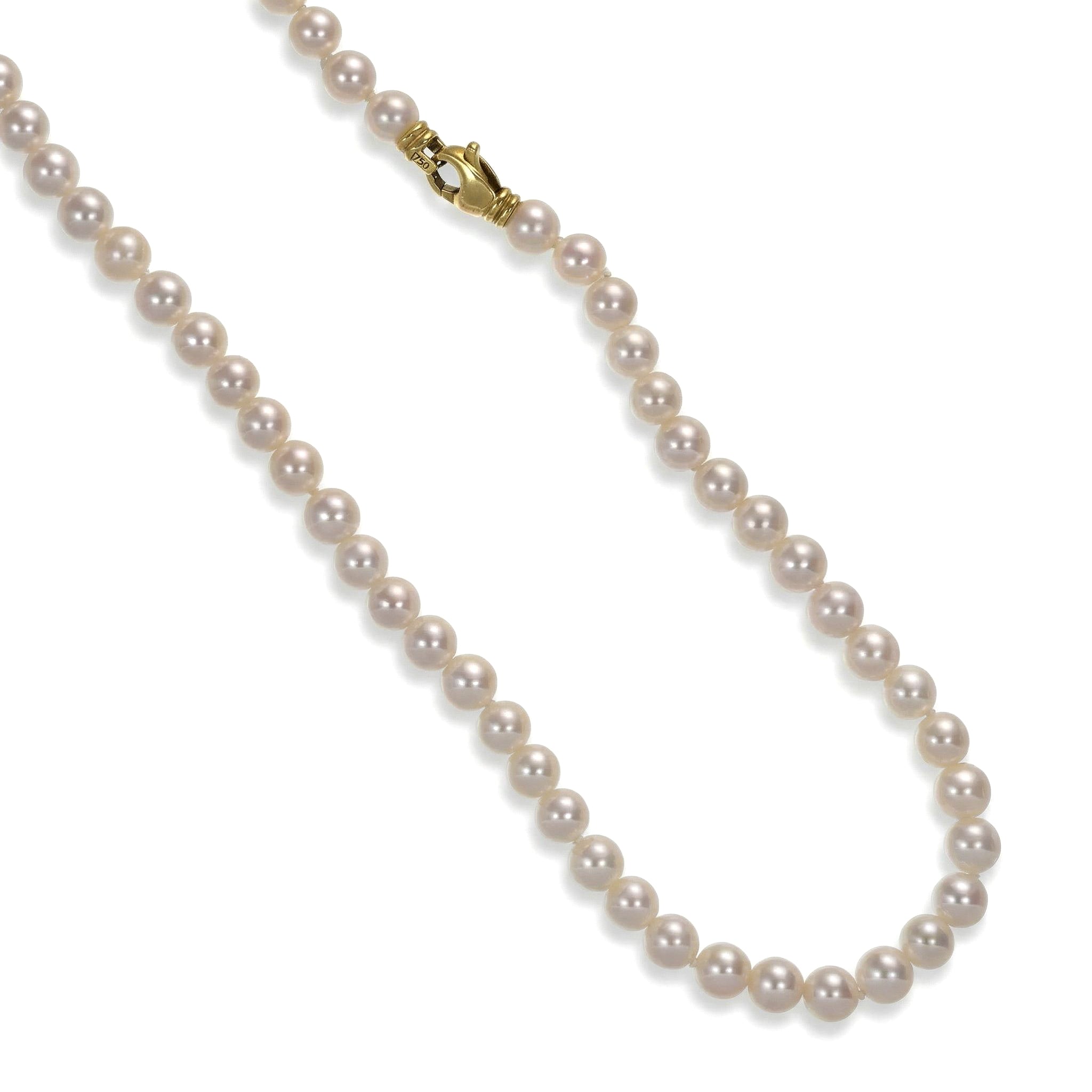 Collana di perle Akoya coltivate in oro giallo 18 carati