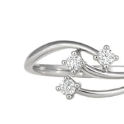 Anello - 18 carati Oro bianco - 0.12ct. tw. Diamante (Naturale)