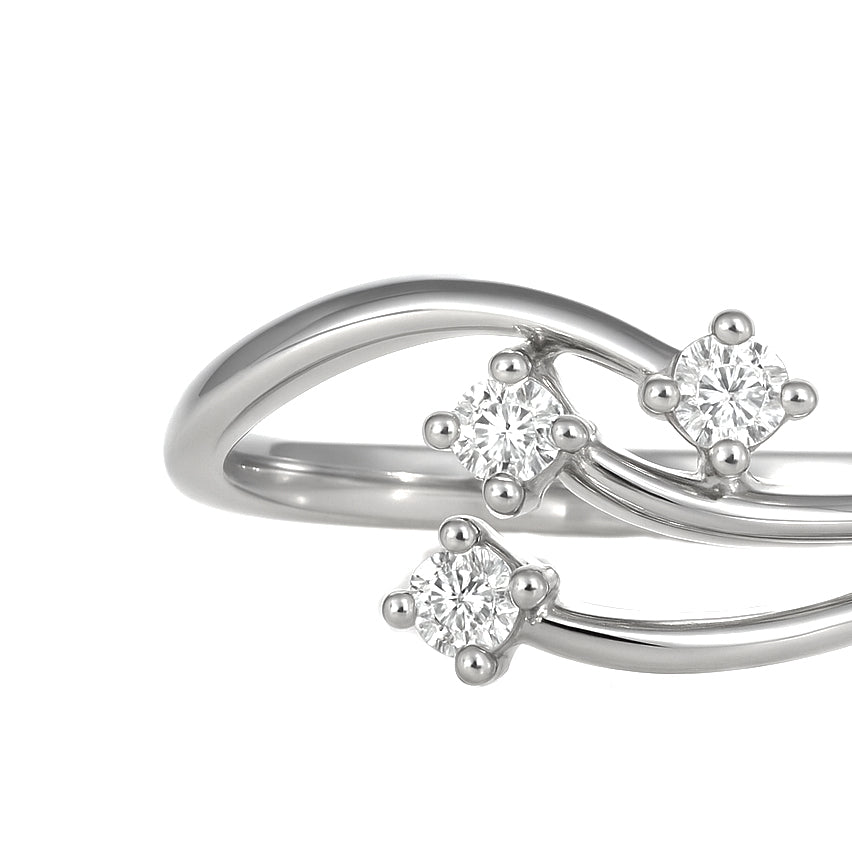 Anello - 18 carati Oro bianco - 0.12ct. tw. Diamante (Naturale)