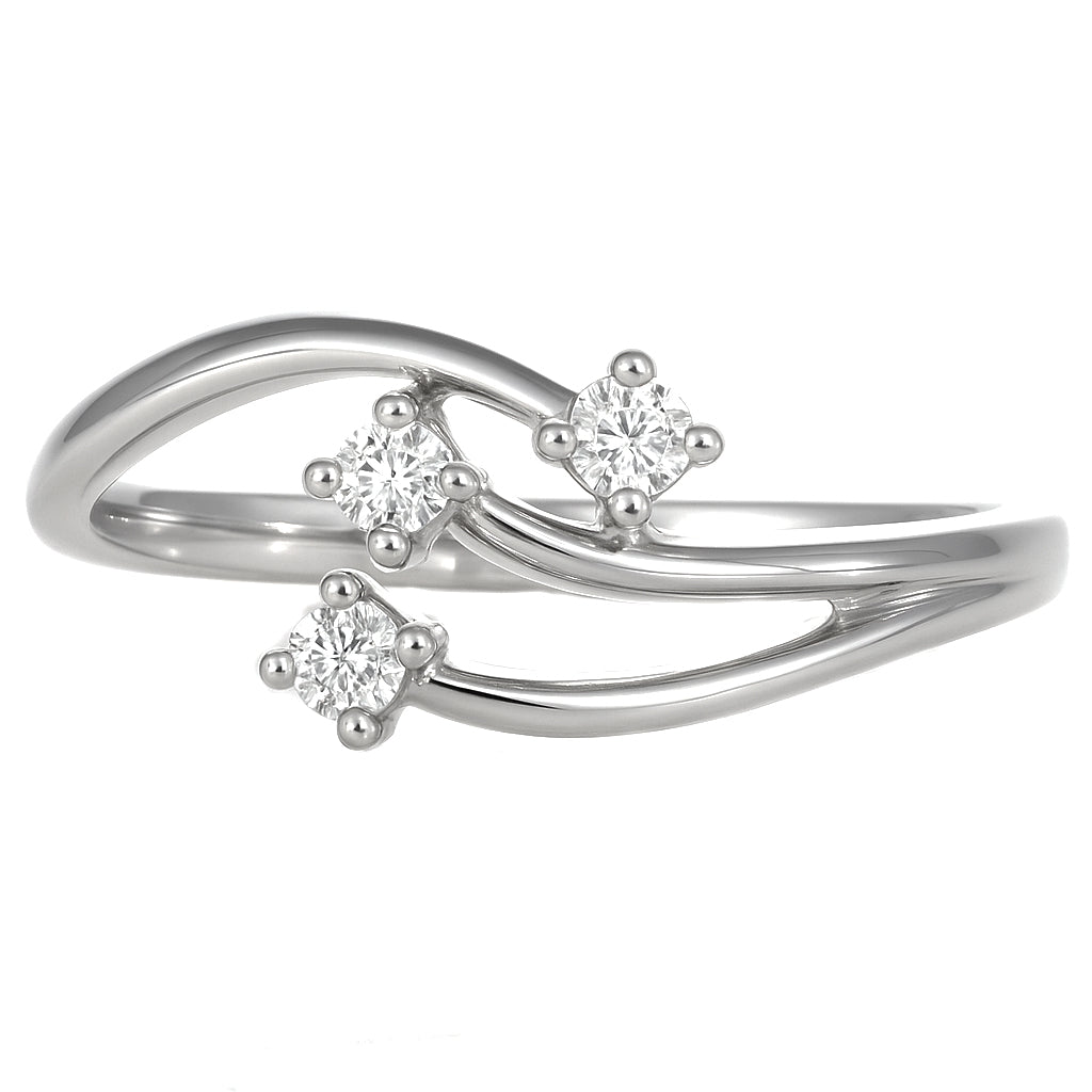 Anello - 18 carati Oro bianco - 0.12ct. tw. Diamante (Naturale)