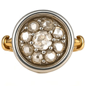 Anello in Oro giallo 18 carati e Argento 800 -  Diamanti